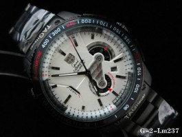 TAG Heuer Grand Carrera Calibre 36 White Face Black Steel Watch